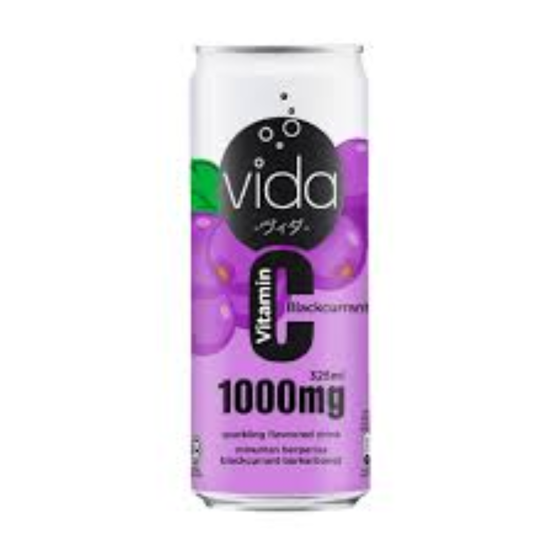 VIDA VITAMIN C 1000 SPARKLING DRINK B/CURRANT 325ML